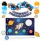 102 Piece Outer Space Birthday Party Decorations with Galaxy Backdrop, Banner, Backdrop, Balloons, Hanging Swirls, Cupcake Toppers